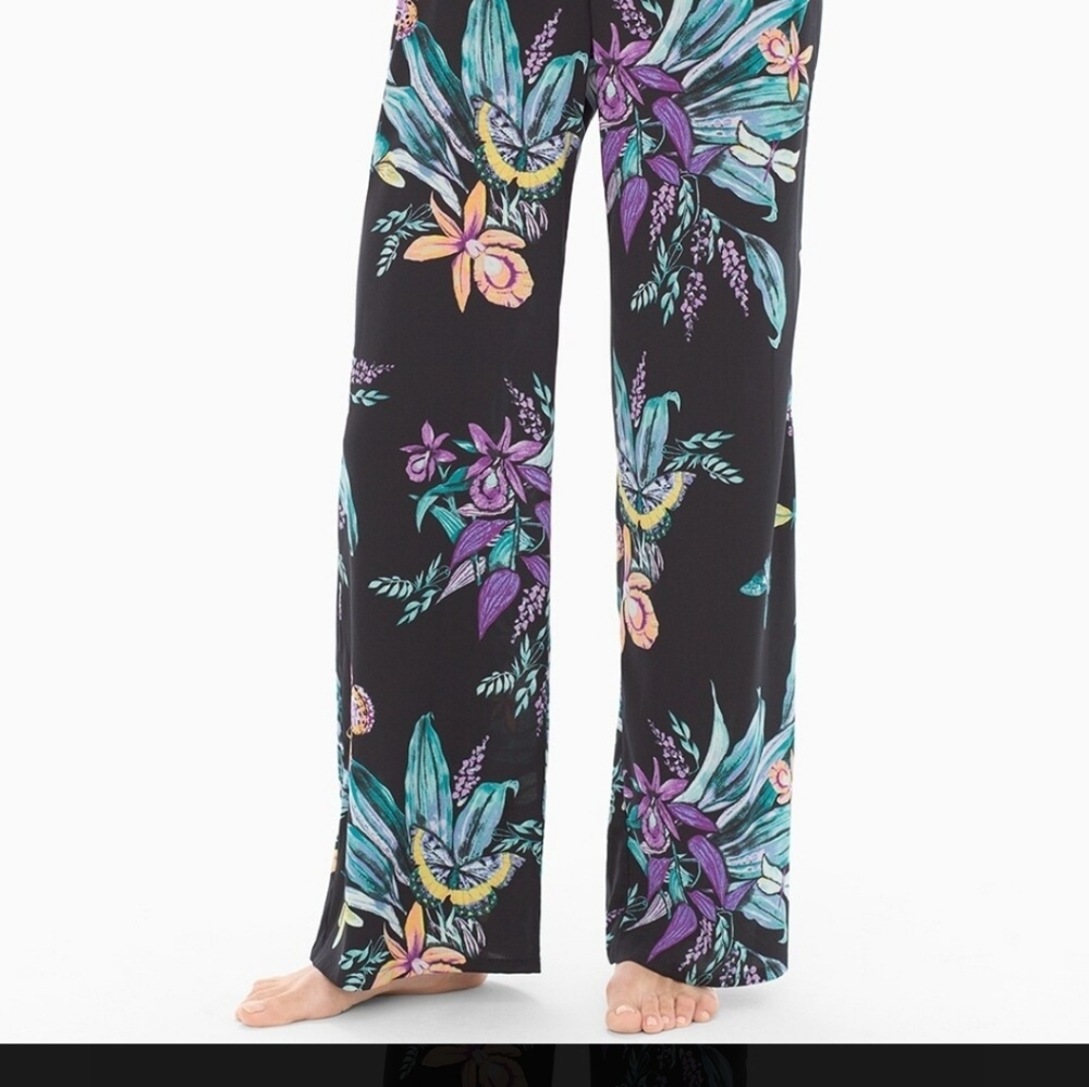 SOMA exotic floral black pant